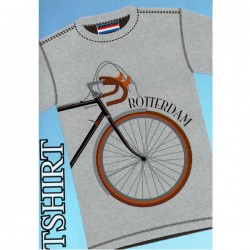 T-shirt rotterdam retro fahrrad grau T-shirt rotterdam retro fahrrad grau