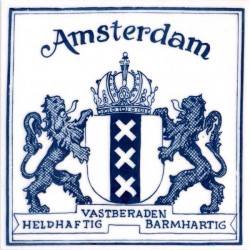 Delft blue tile amsterdam city logo square