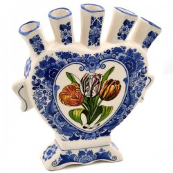 Tulpenvase delfter blau blumen farbige tulpen  Tulpenvase delfter blau blumen farbige tulpen