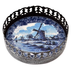 Wine coaster holland delft blue windmill landscape Wine coaster holland delft blue windmill landscape