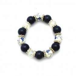 Bracelet blue beads swarovski rondelles