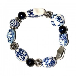 Armband delfts blauw kralen tulp klomp uil Armband delfts blauw kralen tulp klomp uil