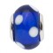 Biba bead glas blauw met witte stippen
