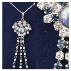 Necklace silver plated delft rhinestone 5 cm Necklace silver plated delft rhinestone 5 cm
