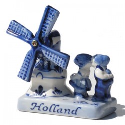 Combi holland delfts blauw molen kuspaar  Combi holland delfts blauw molen kuspaar