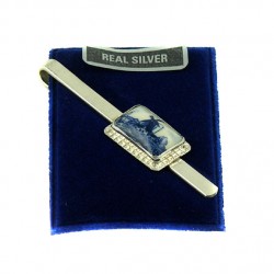 Dasklem zilver molen delfts blauw rechthoek Dasklem zilver molen delfts blauw rechthoek