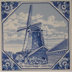 Tile delft blue windmill koperslager zaandijk Tile delft blue windmill koperslager zaandijk