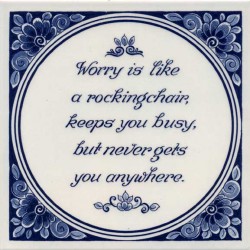 Tile delft blue saying rocking chair 15 x 15 cm Tile delft blue saying rocking chair 15 x 15 cm