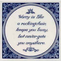 Delfts blauw tegel spreuk rocking chair 15 x 15 cm Delfts blauw tegel spreuk rocking chair 15 x 15 cm