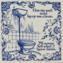Delfts blauw tegel toilet clean 15 x 15 cm