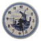 Delfts blauw wandklok molen landschap 15 cm