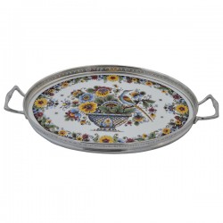 Tablett polychrome blumenkorf vogel gross Tablett polychrome blumenkorf vogel gross