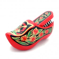 Houten klomp borstel rood goud 16 cm Houten klomp borstel rood goud 16 cm
