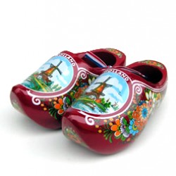 Holzschuhe holland mühle blumen rot 14 cm Holzschuhe holland mühle blumen rot 14 cm