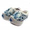 Houten klompjes 10 cm molen bloemen delfts blauw