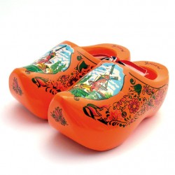 Souvenir holzschuhe mühle blumen orange 10 cm Souvenir holzschuhe mühle blumen orange 10 cm