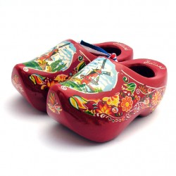 Souvenir holzschuhe mühle blumen rot 10 cm Souvenir holzschuhe mühle blumen rot 10 cm