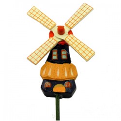 Wooden windmill on stick rotating wings 9 cm Wooden windmill on stick rotating wings 9 cm