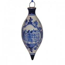 Weihnachtskugel tropfen grachtenhäuser delfter blau Weihnachtskugel tropfen grachtenhäuser delfter blau