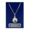 Silver necklace 42 cm + pendant sphere delft blue windmill
