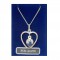 Silver necklace 42 cm + pendant delft blue windmill in heart