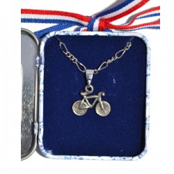 Necklace bicycle in delft blue tin Necklace bicycle in delft blue tin