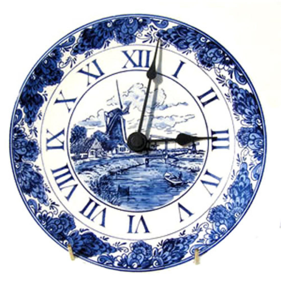 Op = Op Voordeel Klok wandbord delfts blauw in geschenkdoos