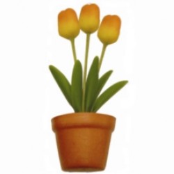 Magnete tulpe buigzaam in terra pot gelb / oranje 8.5 cm Magnete tulpe buigzaam in terra pot gelb / oranje 8.5 cm