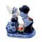 Kussend paartje delfts blauw modern tulp