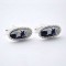 Cufflinks delft blue oval stone mill edge worked