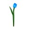 Mini houten tulp glans blauw18 cm