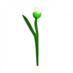 Mini wooden tulip shiny white green 18 cm  Mini wooden tulip shiny white green 18 cm