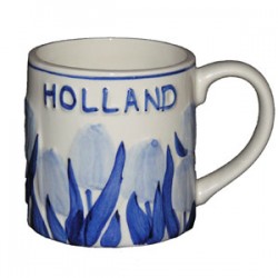 Becher relief tulpen delfter blau Becher relief tulpen delfter blau