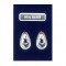 Silver earrings pins droplet delftware windmill 17 mm