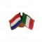 Pin / broche vlag nederland - italie
