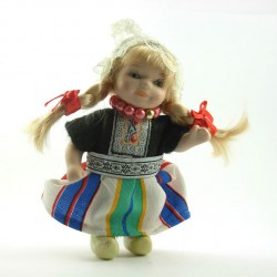 Handmade porcelain custume doll girl stripe 12 cm Handmade porcelain custume doll girl stripe 12 cm