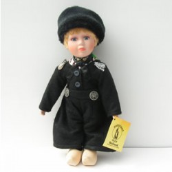 Porcelain doll boy black costume 32 cm