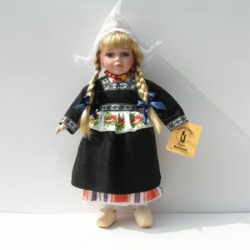 Porzellanpuppe mädchen kostüm schwarz Porzellanpuppe mädchen kostüm schwarz