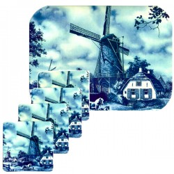 Set tischsets und untersetzers mühle pferd delfter blau Set tischsets und untersetzers mühle pferd delfter blau