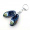 Keychain 2 wooden cloggies blue 4 cm