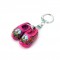 Sleutelhanger 2 houten klompjes paars 4 cm
