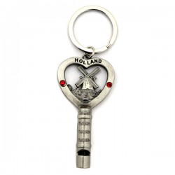Sleutelhanger fluit molen holland strass tin kleurig Sleutelhanger fluit molen holland strass tin kleurig