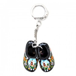 Key ring pair wooden shoes black 4 cm Key ring pair wooden shoes black 4 cm