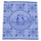 Tea towel delft blue kissing couple flowers