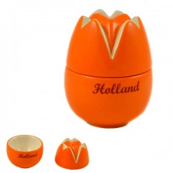 Tulp eierdop zoutstrooier set oranje Tulp eierdop zoutstrooier set oranje