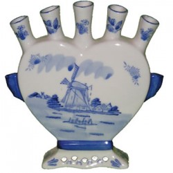 Tulpe vase delfter blau herz mühle 16.5 cm Tulpe vase delfter blau herz mühle 16.5 cm