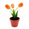 Tulips flexible in mini pot oranje geel 8.5 cm