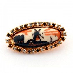 Vergoldete brosche polychrome stein strass Vergoldete brosche polychrome stein strass