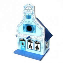 Vogelhaus holz klokgevel delfter blau  27 cm Vogelhaus holz klokgevel delfter blau  27 cm