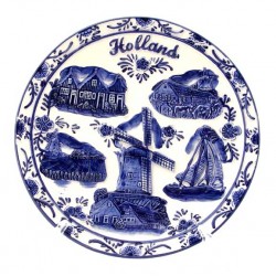 Wandbord relief delfts blauw holland divers large ø 20 cm Wandbord relief delfts blauw holland divers large ø 20 cm